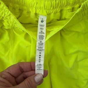 lululemon athletica Neon Yellow Athletic Shorts